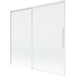 Mexen Rox 2-wing sliding bathtub screen 170 x 150 cm, transparent, white - 8C9-170-001-20-00
