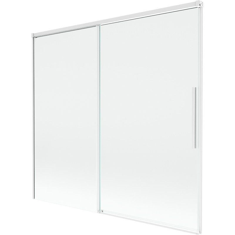 Mexen Rox 2-wing sliding bathtub screen 170 x 150 cm, transparent, white - 8C9-170-001-20-00