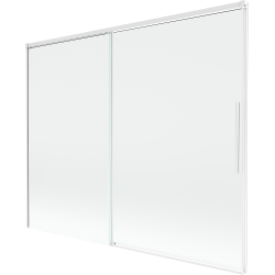 Mexen Rox sliding bath screen 2-panel, 190 x 150 cm, transparent, white - 8C9-190-001-20-00