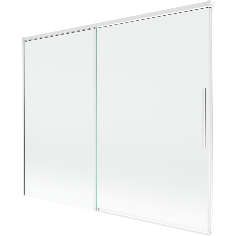 Mexen Rox sliding bath screen 2-panel, 190 x 150 cm, transparent, white - 8C9-190-001-20-00