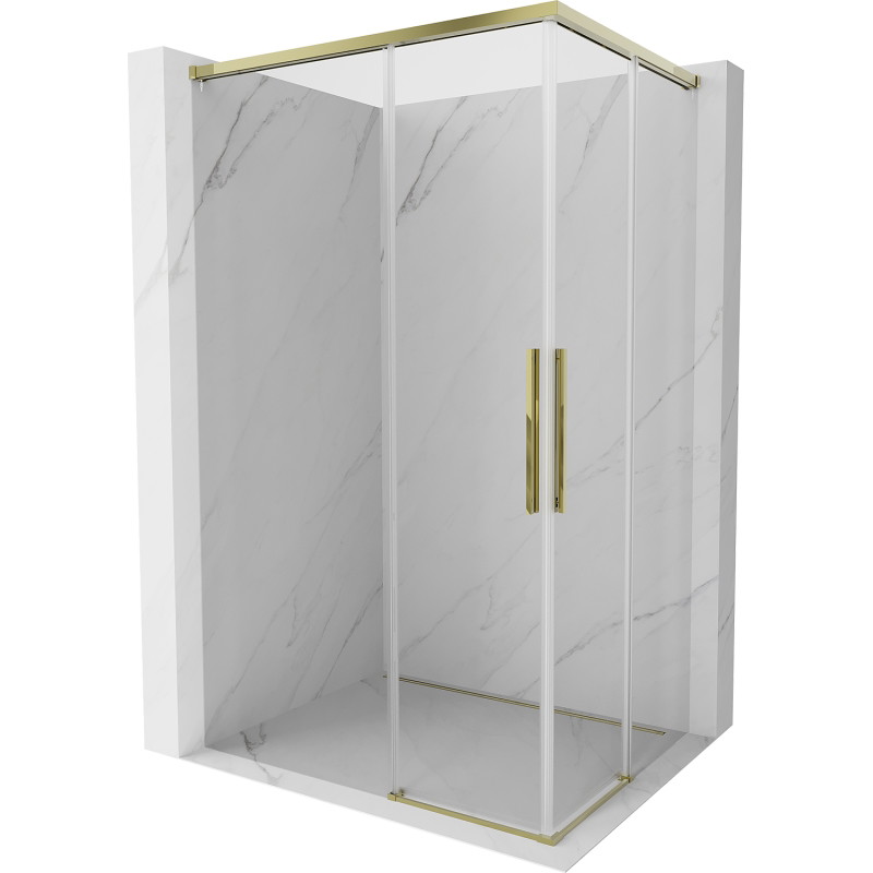 Mexen Rox Duo Sliding Shower Cabin 90 x 80 cm, Transparent, Gold - 8C2D-090-080-50-00