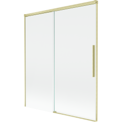 Mexen Rox 2-panel sliding shower screen 140 x 150 cm, transparent, brushed gold - 8C9-140-001-55-00