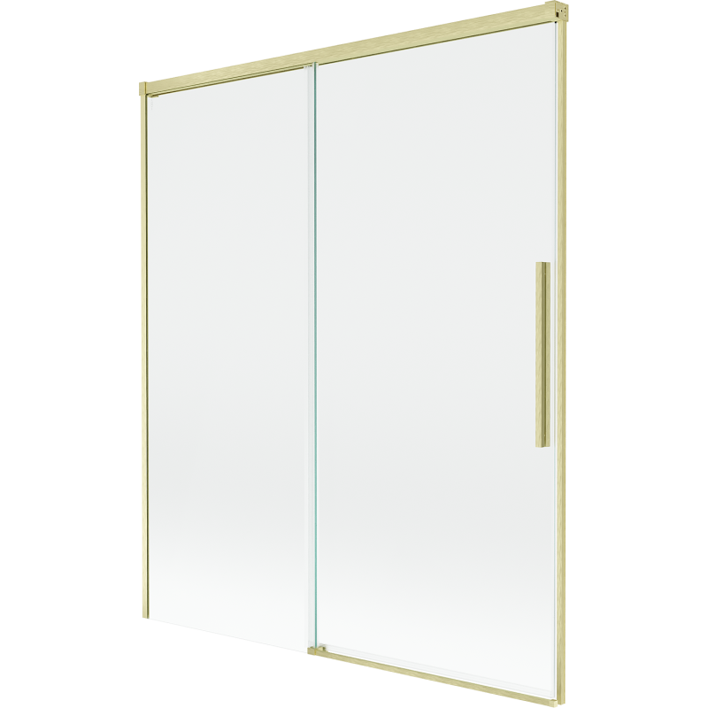 Mexen Rox 2-panel sliding shower screen 140 x 150 cm, transparent, brushed gold - 8C9-140-001-55-00