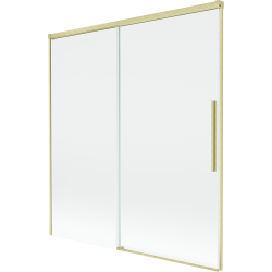 Mexen Rox 2-Panel Sliding Shower Screen 150 x 150 cm, Transparent, Brushed Gold - 8C9-150-001-55-00