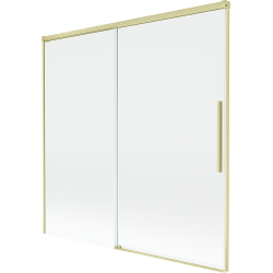 Mexen Rox 2-panel sliding bathtub screen 160 x 150 cm, transparent, brushed gold - 8C9-160-001-55-00