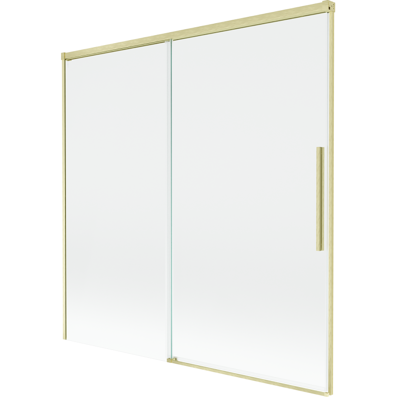 Mexen Rox 2-panel sliding shower screen 160 x 150 cm, transparent, brushed gold - 8C9-160-001-55-00