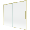 Mexen Rox folding bathtub screen - 2-panel sliding 180 x 150 cm, transparent, brushed gold - 8C9-180-001-55-00