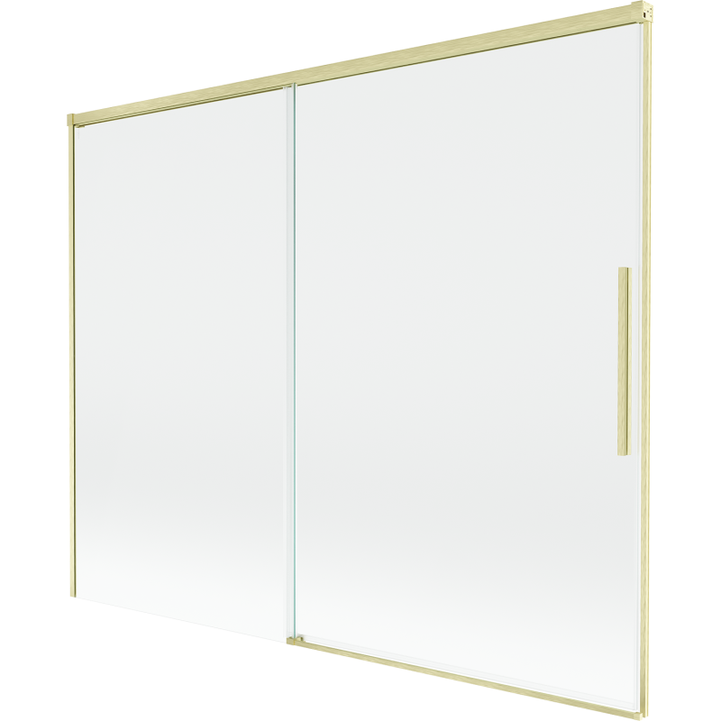 Mexen Rox 2-panel sliding shower screen 190 x 150 cm, transparent, brushed gold - 8C9-190-001-55-00