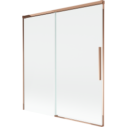 Mexen Rox two-panel bathtub screen, sliding 150 x 150 cm, transparent, rose gold - 8C9-150-001-60-00