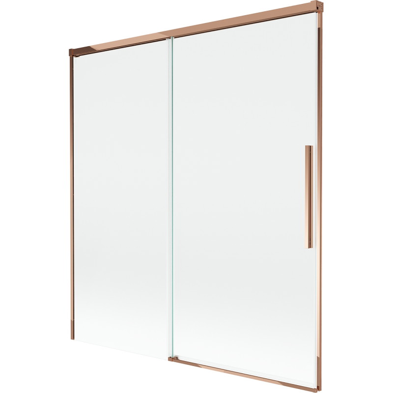 Mexen Rox two-panel bathtub screen, sliding 150 x 150 cm, transparent, rose gold - 8C9-150-001-60-00