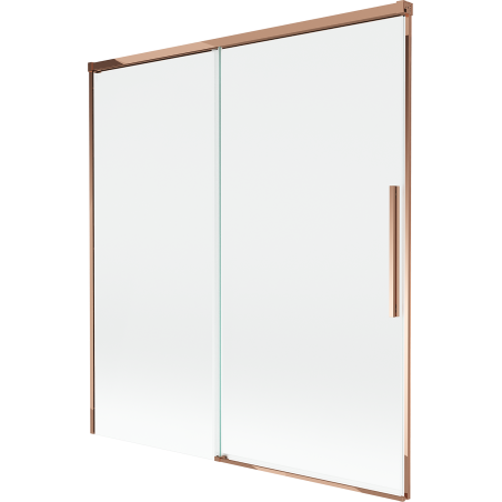 Mexen Rox two-panel bathtub screen, sliding 150 x 150 cm, transparent, rose gold - 8C9-150-001-60-00