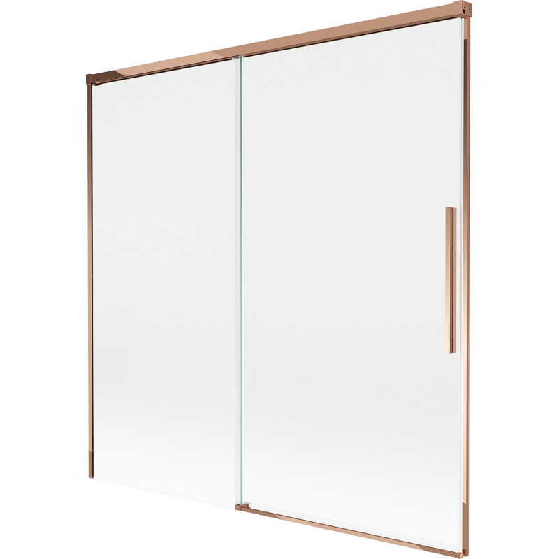 Mexen Rox 2-wing sliding bath screen 160 x 150 cm, transparent, rose gold - 8C9-160-001-60-00