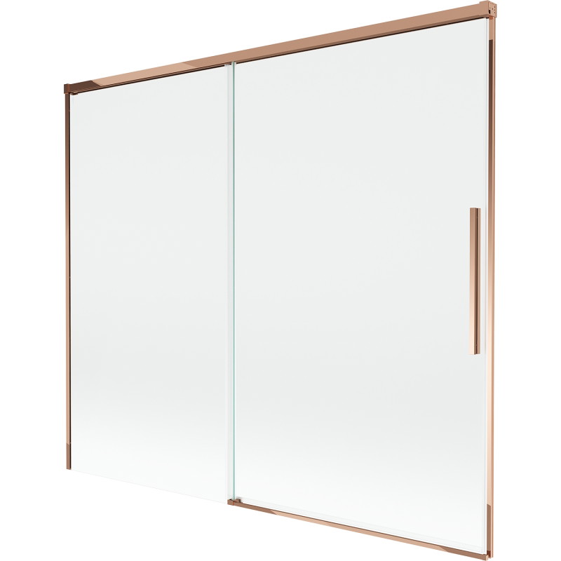 Mexen Rox 2-wing sliding bathtub screen 180 x 150 cm, transparent, rose gold - 8C9-180-001-60-00