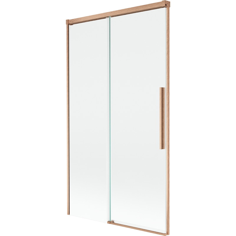 Mexen Rox 2-wing sliding bathtub screen 100 x 150 cm, transparent, brushed copper - 8C9-100-001-65-00