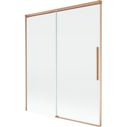 Mexen Rox 2-panel sliding bathtub screen 140 x 150 cm, transparent, brushed copper - 8C9-140-001-65-00