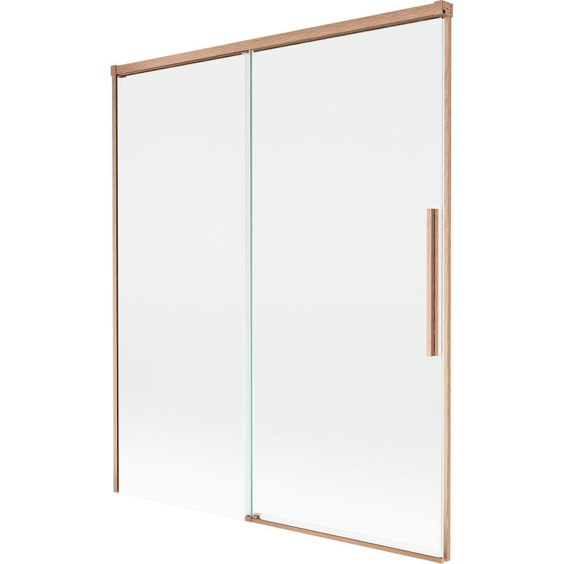 Mexen Rox 2-panel sliding bathtub screen 140 x 150 cm, transparent, brushed copper - 8C9-140-001-65-00