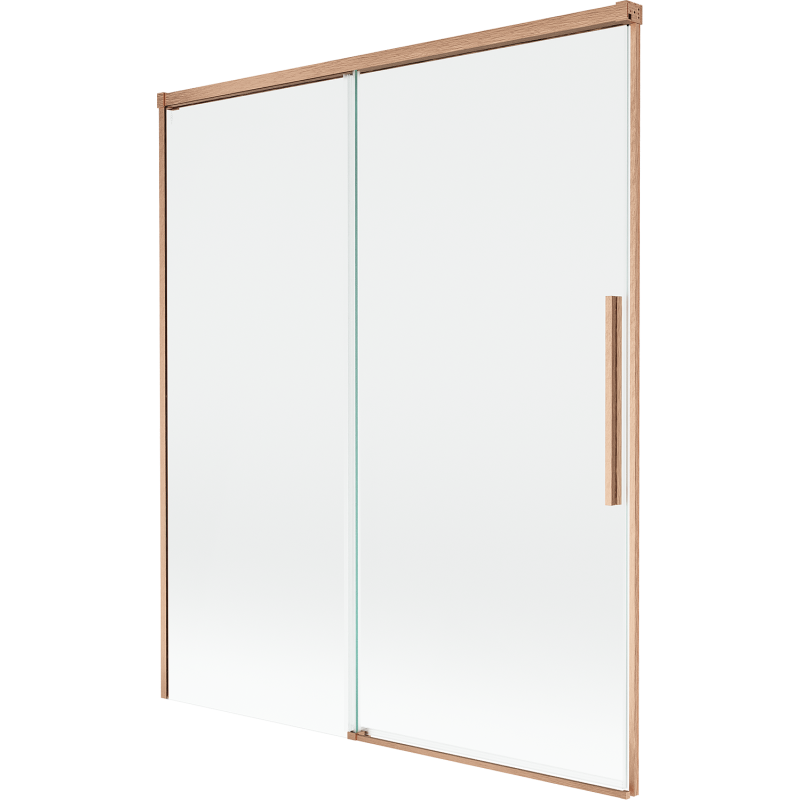 Mexen Rox 2-panel sliding shower screen 140 x 150 cm, transparent, brushed copper - 8C9-140-001-65-00
