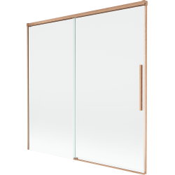 Mexen Rox two-panel sliding bathtub screen 160 x 150 cm, transparent, brushed copper - 8C9-160-001-65-00