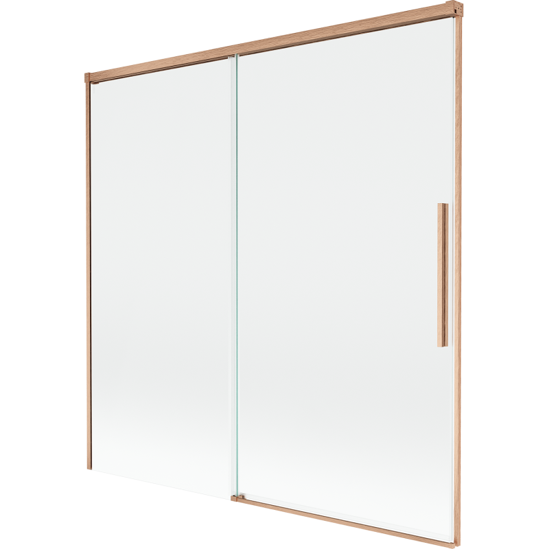 Mexen Rox 2-wing sliding bathtub screen 160 x 150 cm, transparent, brushed copper - 8C9-160-001-65-00