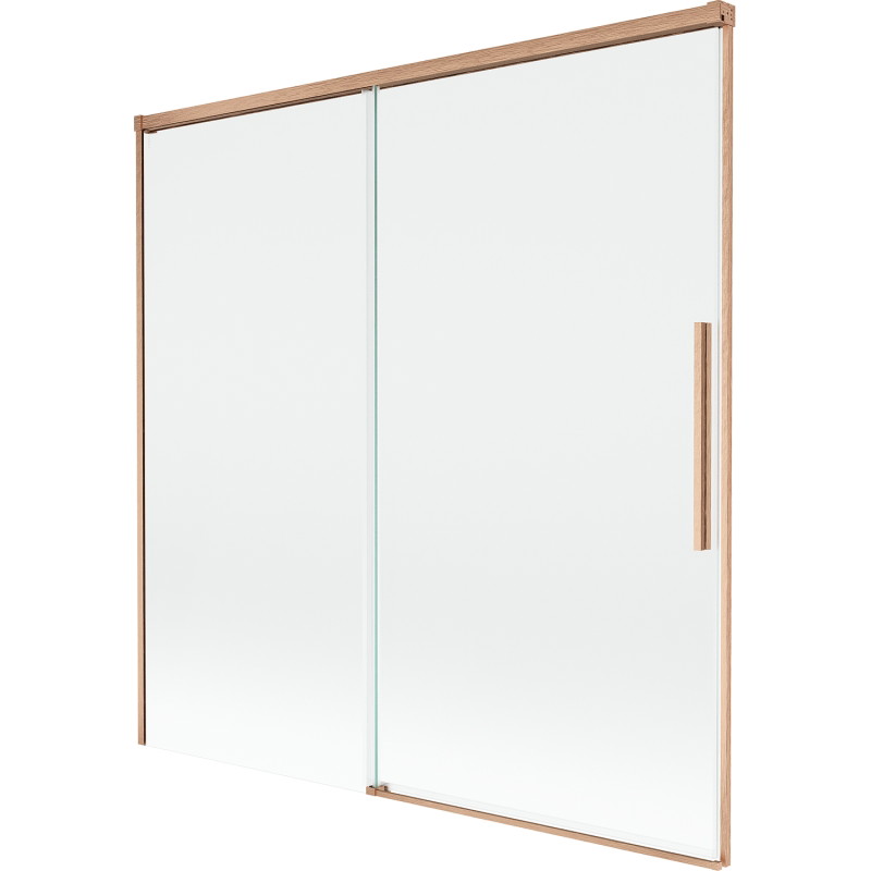 Mexen Rox two-panel sliding bathtub screen 160 x 150 cm, transparent, brushed copper - 8C9-160-001-65-00