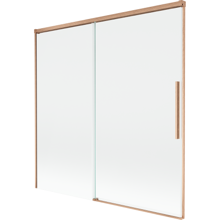 Mexen Rox two-panel sliding bathtub screen 160 x 150 cm, transparent, brushed copper - 8C9-160-001-65-00