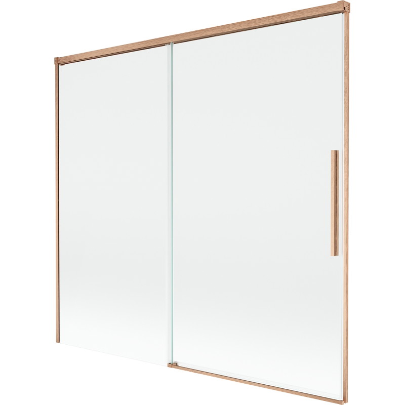 Mexen Rox 2-panel sliding bathtub screen 170 x 150 cm, transparent, brushed copper - 8C9-170-001-65-00