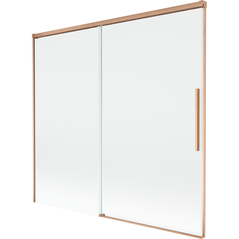 Mexen Rox 2-wing sliding bathtub screen 170 x 150 cm, transparent, brushed copper - 8C9-170-001-65-00