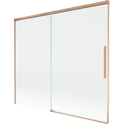 Mexen Rox 2-Panel Sliding Bathtub Screen 180 x 150 cm, Transparent, Brushed Copper - 8C9-180-001-65-00