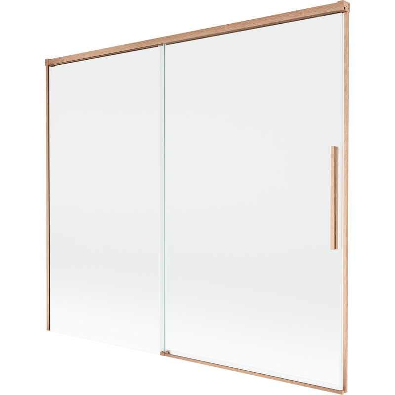 Mexen Rox 2-Panel Sliding Bathtub Screen 180 x 150 cm, Transparent, Brushed Copper - 8C9-180-001-65-00