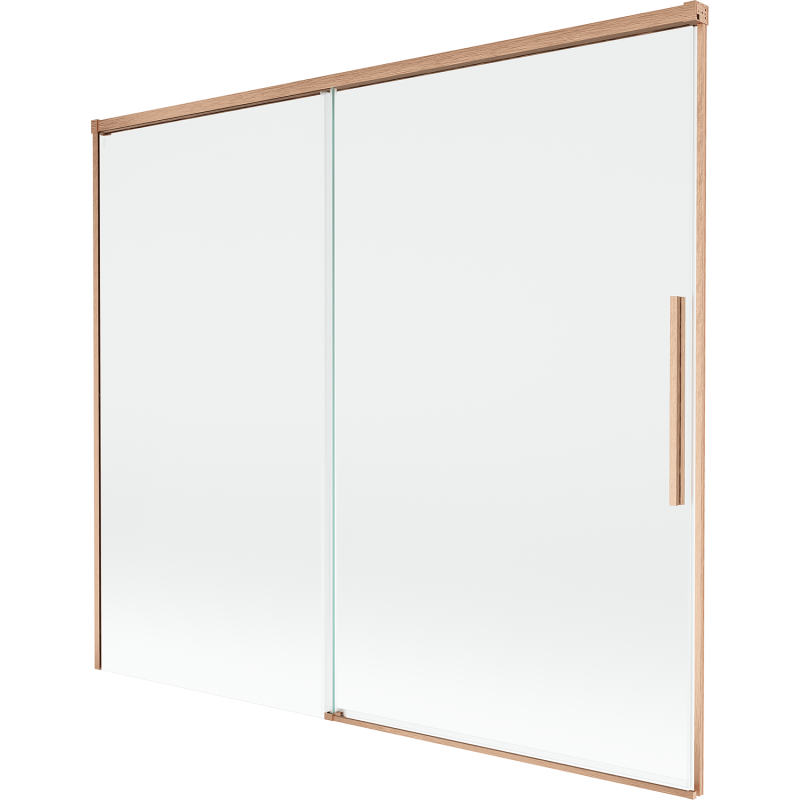 Mexen Rox 2-wing sliding shower screen 180 x 150 cm, transparent, brushed copper - 8C9-180-001-65-00