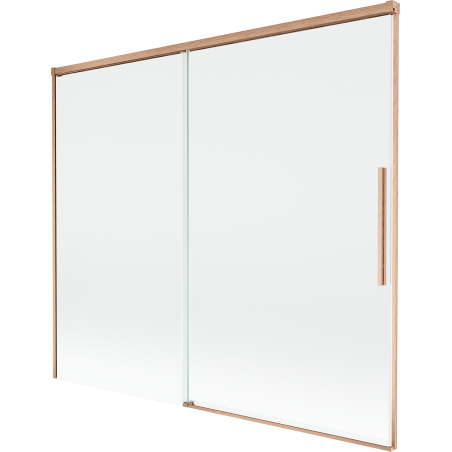 Mexen Rox 2-Panel Sliding Bathtub Screen 180 x 150 cm, Transparent, Brushed Copper - 8C9-180-001-65-00