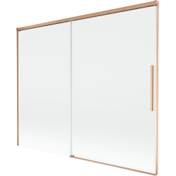 Mexen Rox bath screen 2-panel sliding 190 x 150 cm, transparent, brushed copper - 8C9-190-001-65-00