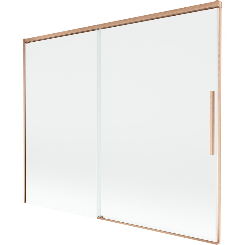 Mexen Rox 2-panel sliding bath screen 190 x 150 cm, transparent, brushed copper - 8C9-190-001-65-00