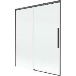 Mexen Rox 2-panel Sliding Shower Screen 140 x 150 cm, Transparent, Brushed Gun Gray - 8C9-140-001-66-00