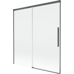 Mexen Rox 2-wing sliding bathtub screen 150 x 150 cm, transparent, gun gray brushed - 8C9-150-001-66-00