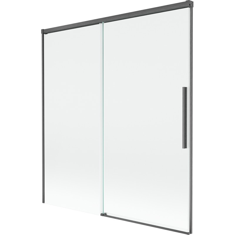 Mexen Rox 2-wing sliding bathtub screen 150 x 150 cm, transparent, gun gray brushed - 8C9-150-001-66-00