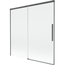 Mexen Rox 2-wing sliding bathtub screen 160 x 150 cm, transparent, brushed gun gray - 8C9-160-001-66-00