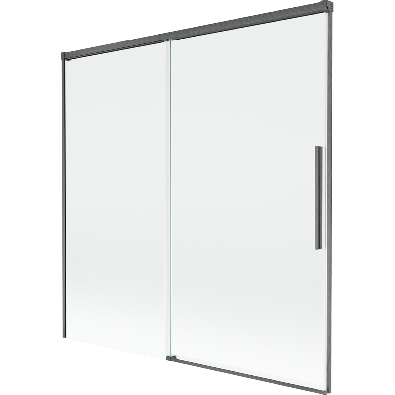 Mexen Rox 2-Panel Sliding Shower Screen 160 x 150 cm, Transparent, Brushed Gun Gray - 8C9-160-001-66-00