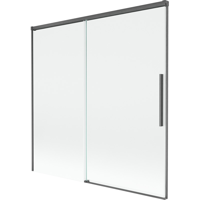 Mexen Rox 2-wing sliding bathtub screen 160 x 150 cm, transparent, brushed gun gray - 8C9-160-001-66-00