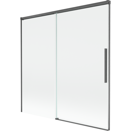 Mexen Rox 2-Panel Sliding Shower Screen 160 x 150 cm, Transparent, Brushed Gun Gray - 8C9-160-001-66-00