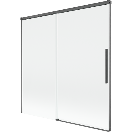 Mexen Rox 2-wing sliding bathtub screen 160 x 150 cm, transparent, brushed gun gray - 8C9-160-001-66-00