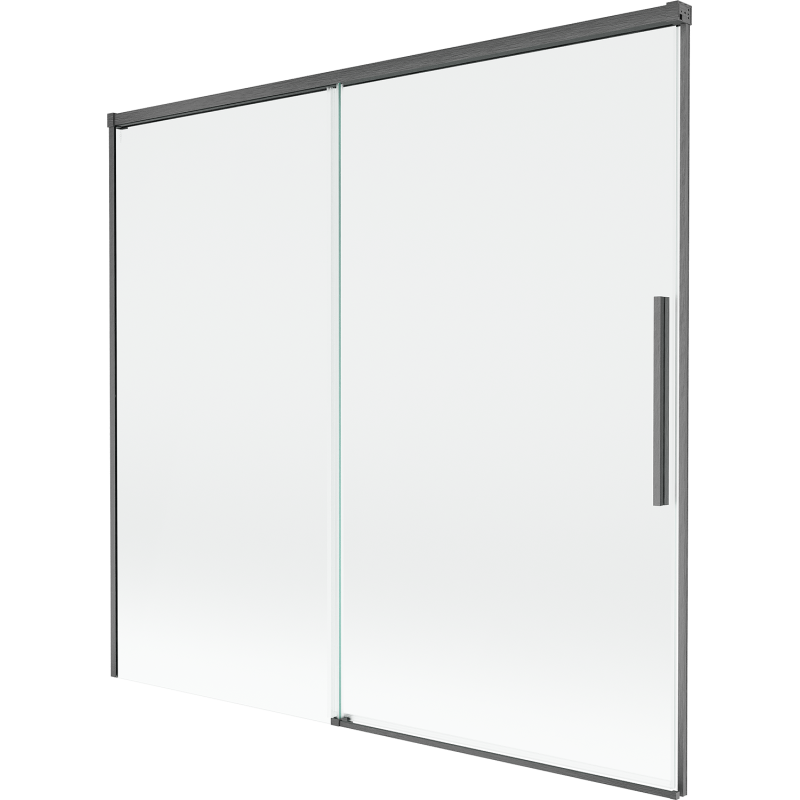 Mexen Rox 2-wing Sliding Bathtub Screen 170 x 150 cm, Transparent, Brushed Gun Gray - 8C9-170-001-66-00