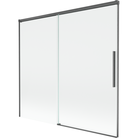 Mexen Rox 2-wing Sliding Bathtub Screen 170 x 150 cm, Transparent, Brushed Gun Gray - 8C9-170-001-66-00