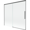 Mexen Rox 2-wing Sliding Bathtub Screen 170 x 150 cm, Transparent, Brushed Gun Gray - 8C9-170-001-66-00