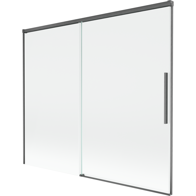 Mexen Rox 2-Panel Sliding Shower Screen 180 x 150 cm, Transparent, Brushed Gun Gray - 8C9-180-001-66-00