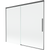 Mexen Rox 2-Panel Sliding Shower Screen 180 x 150 cm, Transparent, Brushed Gun Gray - 8C9-180-001-66-00