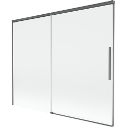 Mexen Rox shower screen, 2-panel sliding 190 x 150 cm, transparent, brushed gun gray - 8C9-190-001-66-00