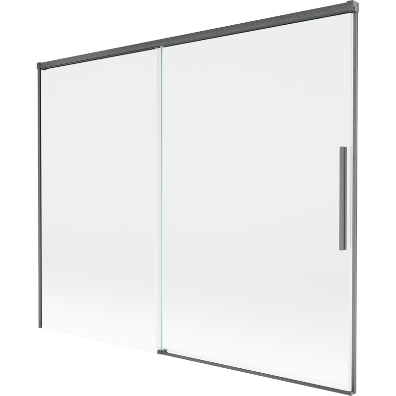 Mexen Rox shower screen, 2-panel sliding 190 x 150 cm, transparent, brushed gun gray - 8C9-190-001-66-00
