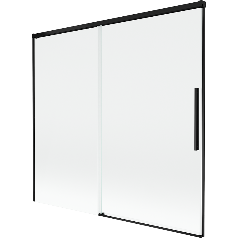 Mexen Rox 2-Panel Sliding Bathtub Screen 170 x 150 cm, Transparent, Black - 8C9-170-001-70-00