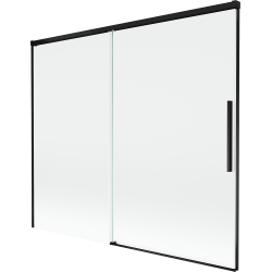 Mexen Rox 2-panel retractable bathtub screen 180 x 150 cm, transparent, black - 8C9-180-001-70-00